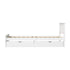 Oikiture King Single Wooden Bed Frame with 2 Drawers White