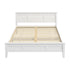 Queen Wood Bed Frame & Slatted Base Pine Headboard White