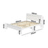 Queen Wood Bed Frame & Slatted Base Pine Headboard White