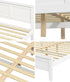 Queen Wood Bed Frame & Slatted Base Pine Headboard White