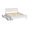 Oikiture Queen Wooden Bed Frame with Headboard 2 Drawers White