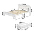 Oikiture Queen Wooden Bed Frame with Headboard 2 Drawers White