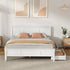 Oikiture Queen Wooden Bed Frame with Headboard 2 Drawers White