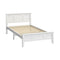 Single Wood Bed Frame & Slatted Base Pine Headboard White