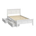 Oikiture Single Wooden Bed Frame with Headboard 2 Drawers White
