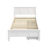 Oikiture Single Wooden Bed Frame with Headboard 2 Drawers White