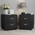 2X Bedside Table 2 Drawers Fabric - CADEN Charcoal