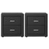 2X Bedside Table 2 Drawers Fabric - CADEN Charcoal