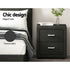 2X Bedside Table 2 Drawers Fabric - CADEN Charcoal