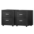 2X Bedside Table 2 Drawers Fabric - CADEN Charcoal