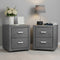 2X Bedside Table 2 Drawers Side Table Fabric - CADEN Grey