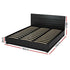 Artiss King Bed Frame Gas Lift Storage LED Light PVC Leather Black