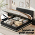 Artiss King Bed Frame Gas Lift Storage LED Light PVC Leather Black