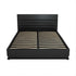 Bed Frame Queen Size LED Gas Lift Black LUMI