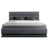 Artiss Queen Gas Lift Bed Frame LED Storage Faux Linen Grey