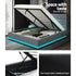 Artiss Queen Gas Lift Bed Frame LED Storage Faux Linen Grey