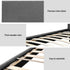 King Single Bed Frame Upholstered Wooden Slat Base Grey