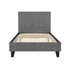 Single Bed Frame Upholstered Grey Linen Wooden Slat Base Neo Bed