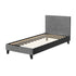 Single Bed Frame Upholstered Grey Linen Wooden Slat Base Neo Bed