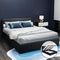Artiss Queen Bed Frame PU Leather Storage Gas Lift Black Upholstered