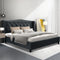 Artiss Queen Bed Frame Linen Fabric Tufted Headboard Charcoal