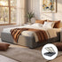 Double Gas Lift Bed Frame Storage Linen Upholstered Grey