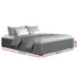 Double Gas Lift Bed Frame Storage Linen Upholstered Grey