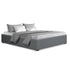 Double Gas Lift Bed Frame Storage Linen Upholstered Grey