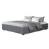 Artiss King Gas Lift Bed Frame Storage Base Linen Upholstered Grey 215x190cm