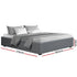 Artiss King Gas Lift Bed Frame Storage Base Linen Upholstered Grey 215x190cm