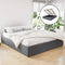 Artiss King Gas Lift Bed Frame Storage Base Linen Upholstered Grey 215x190cm