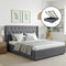 King Bed Frame Storage Tufted Headboard Gas Lift Base Grey