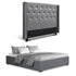 Queen Bed Frame Storage Tufted Headboard Gas Lift Base Grey