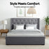 Queen Bed Frame Storage Tufted Headboard Gas Lift Base Grey