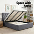 Queen Bed Frame Storage Tufted Headboard Gas Lift Base Grey