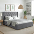 Queen Bed Frame Storage Tufted Headboard Gas Lift Base Grey
