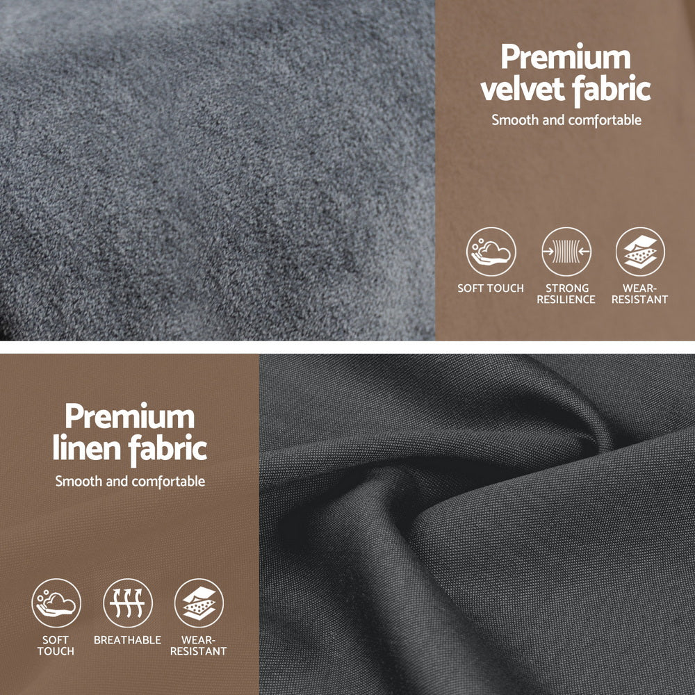 Double Bed Frame with Storage Grey Velvet Headboard Gas Lift Platform Base