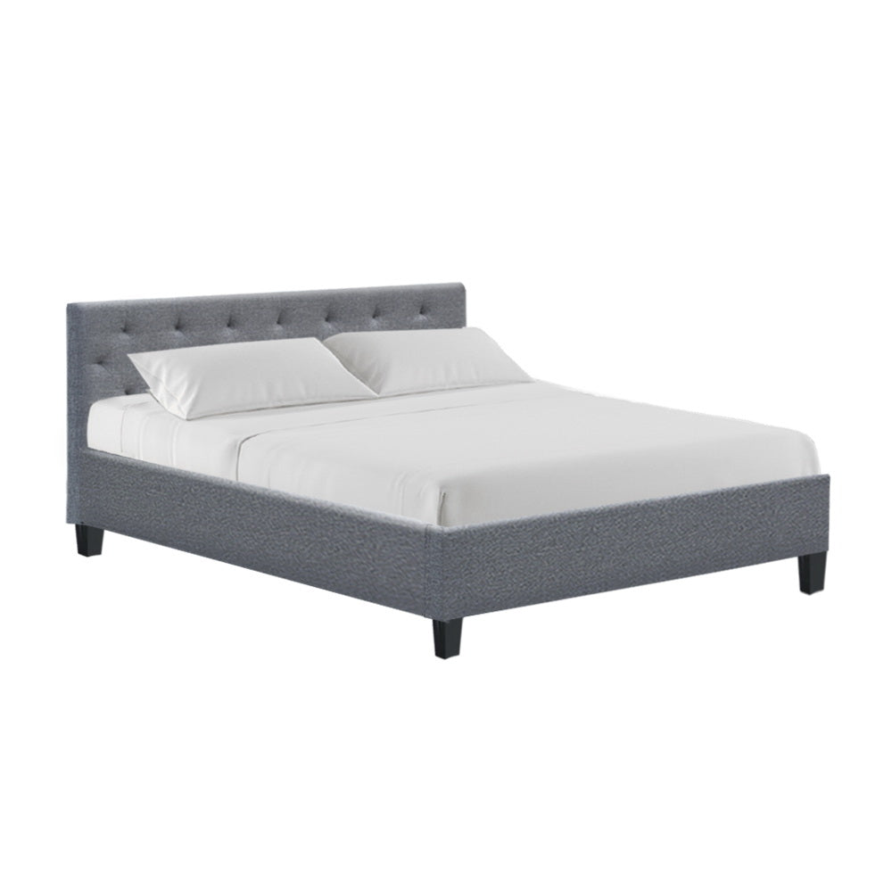 Vanke Bed Frame Fabric- Grey Queen