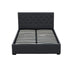 Double Gas Lift Bed Frame Storage Linen Upholstered Charcoal 202cm