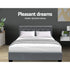 Double Gas Lift Bed Frame – Grey Linen, Tufted Headboard, Hidden Storage