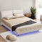 Double Bed Frame with RGB LED Lights, Floating Design, Adjustable Headboard