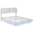 Double Bed Frame with RGB LED Lights, Floating Design, Adjustable Headboard