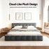 Double Size Bed Frame Plush Soft Headboard Velvet Platform Base for Modern Bedrooms Grey