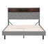 Artiss Bed Frame Double Size LED Mattress Base Platform with Storage Shelf Hidden Storage Box Grey