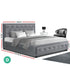 Tiyo Bed Frame Fabric Gas Lift Storage - Grey Double