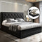 Artiss PVC Leather Gas‑Lift Storage Bed Frame – Queen (Black)