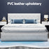 Artiss PVC Leather Gas‑Lift Storage Bed Frame – King (White)