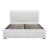 PVC Leather Gas‑Lift Storage Bed Frame – Queen (White)