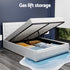 PVC Leather Gas‑Lift Storage Bed Frame – Queen (White)