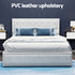 PVC Leather Gas‑Lift Storage Bed Frame – Queen (White)